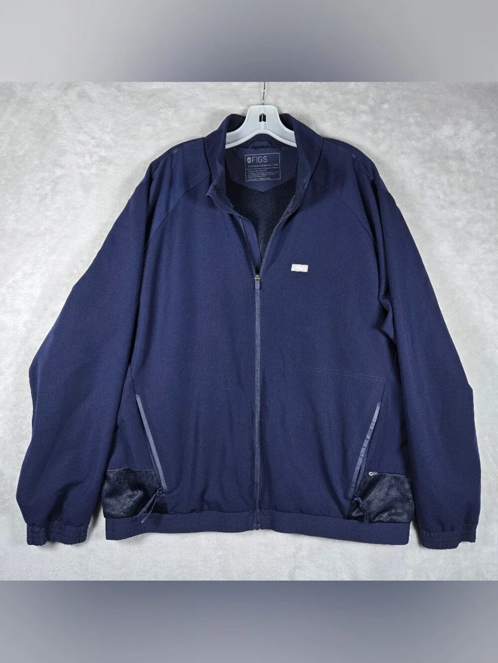 FIGS Technical Collection Full Zip Scrub Jacket Men Size 2XL XXL Navy Blue Lined